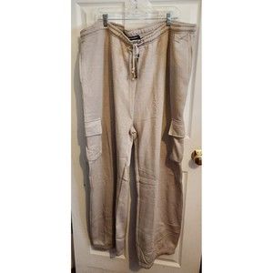 NWT Pretty Little Thing Beige Casual Joggers Sweatpants Lounge Plus Sz 28 Womens